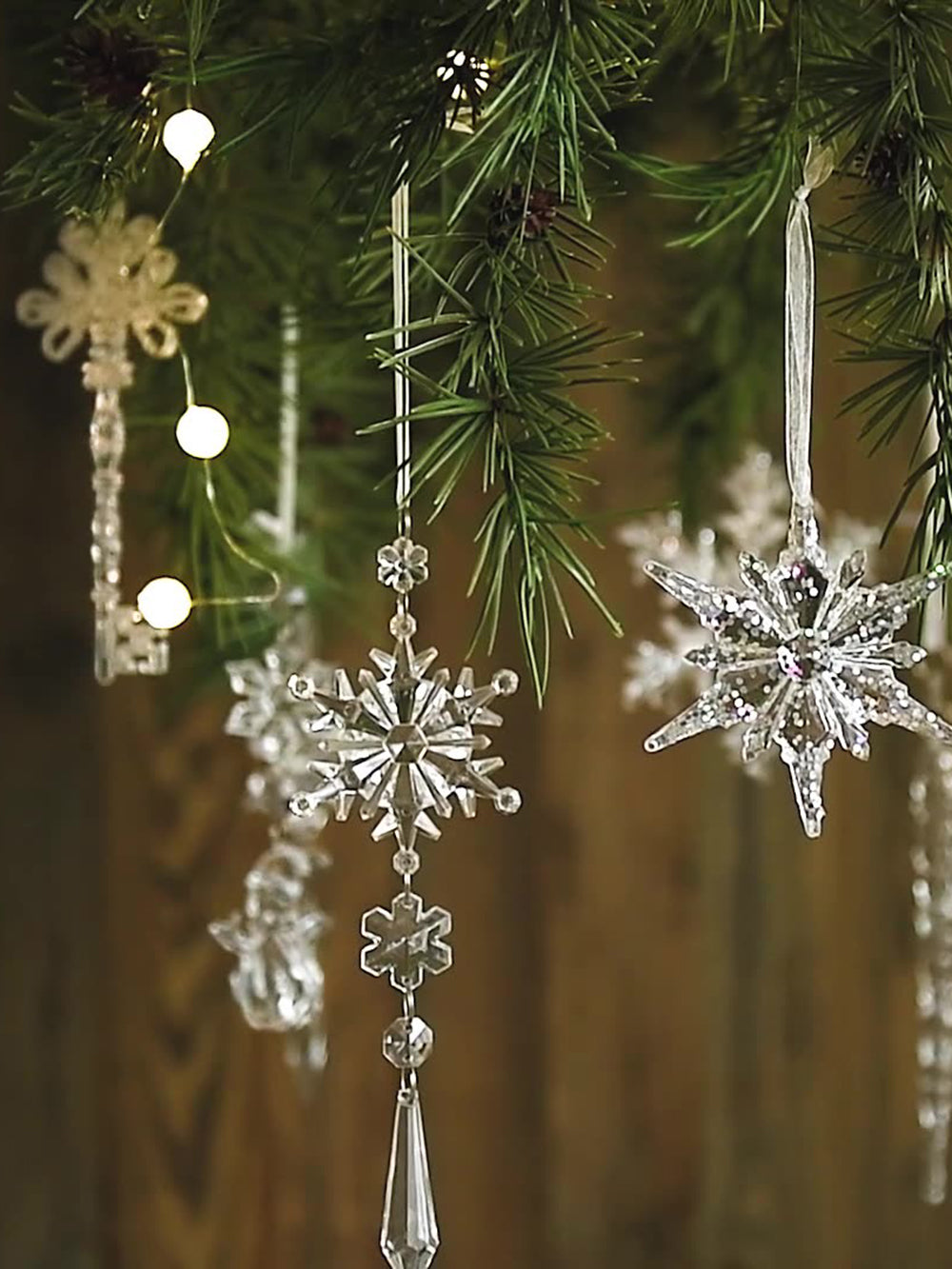 Akryl hengende dekorasjon Snowflake & Lcicle
