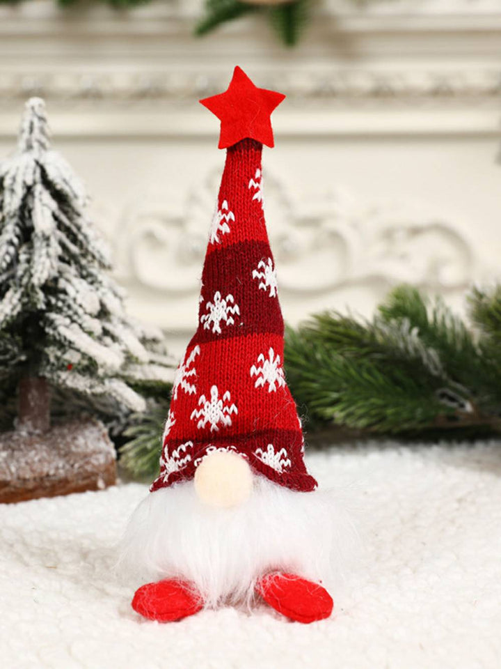 Χριστουγεννιάτικη βελούδινη κούκλα Ρούντολφ με μακρυπόποδα χιονονιφάδα φωτισμού LED