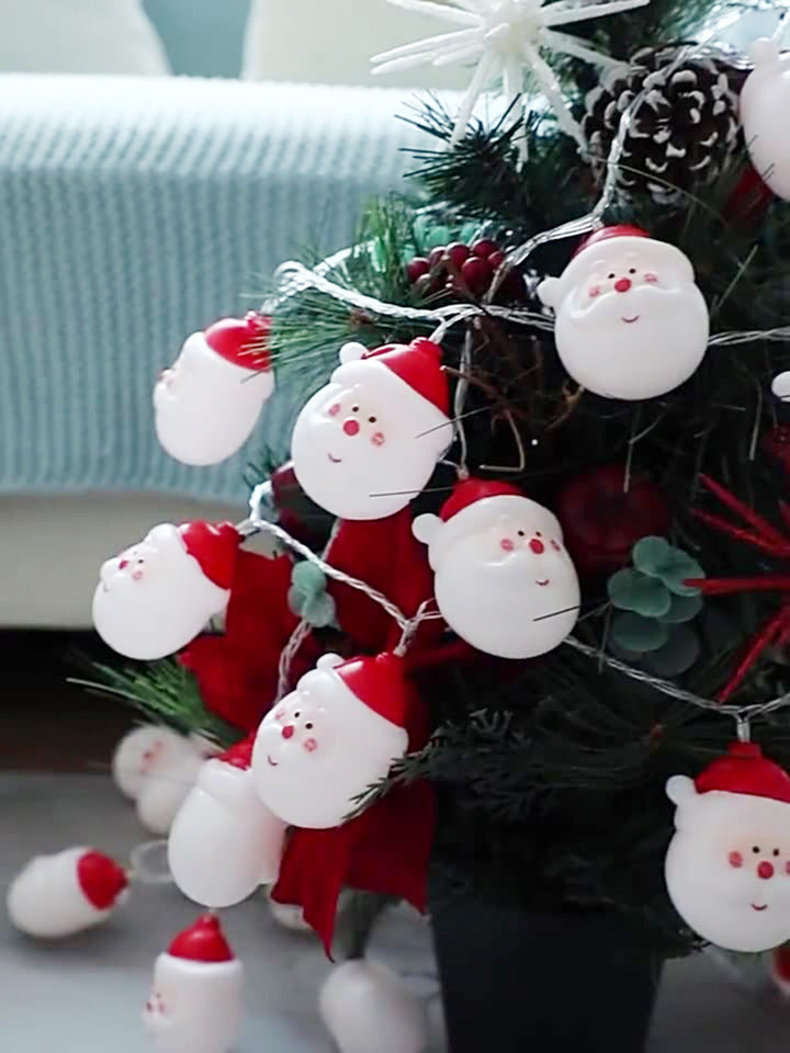Luces LED de cadena de muñeco de nieve de Navidad