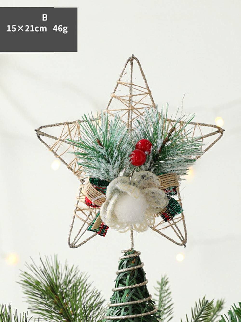 Artistieke kerstboom: gouden 3D uitgehold pentagram