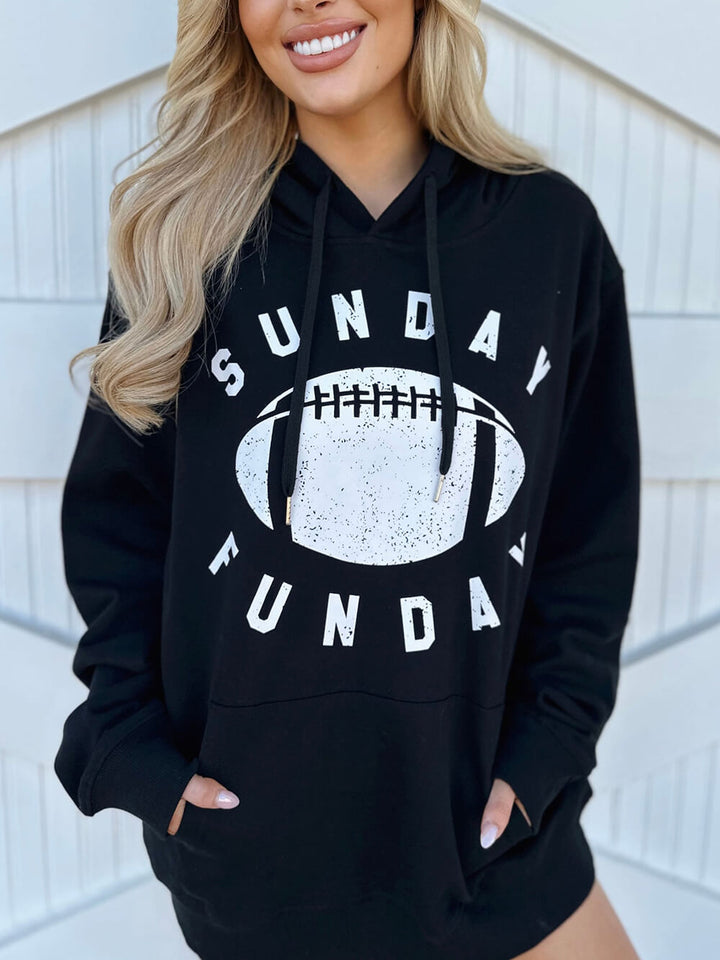 Oversized 'Sunday Funday'-hoodie