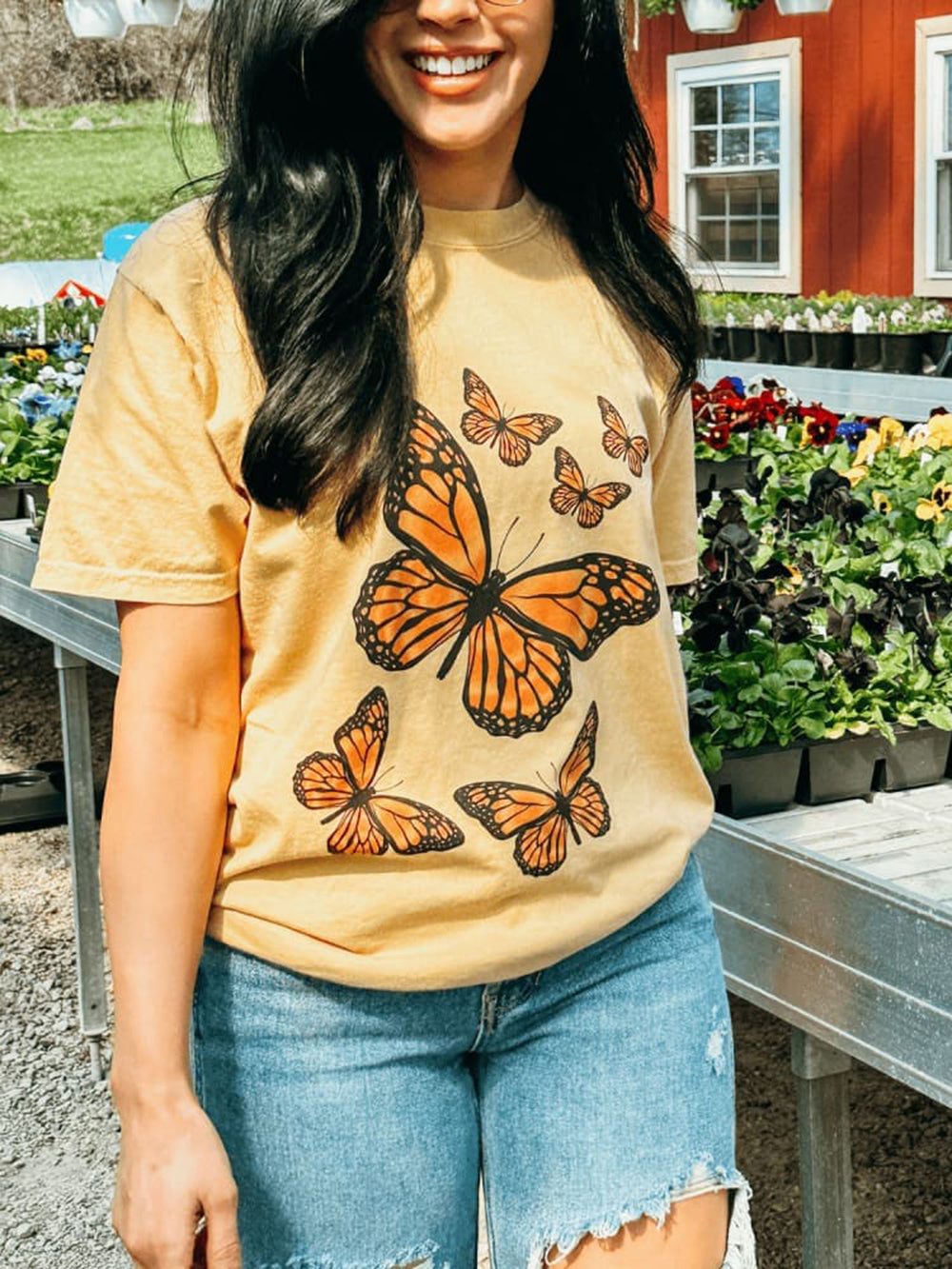 Monarchvlinder grafisch T-shirt