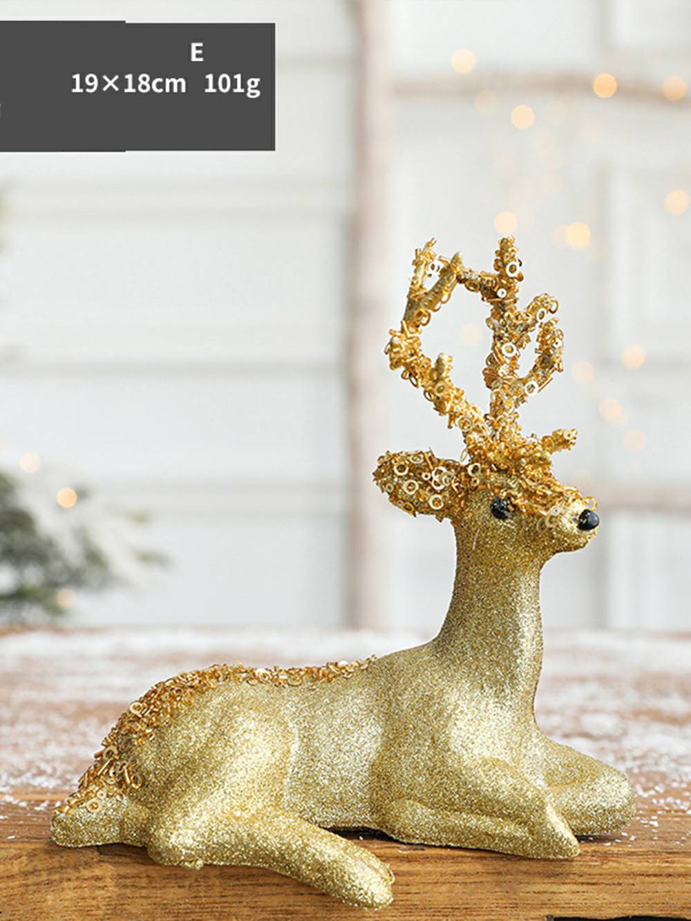 Gold Standing Reindeer & White Reindeer Figurines