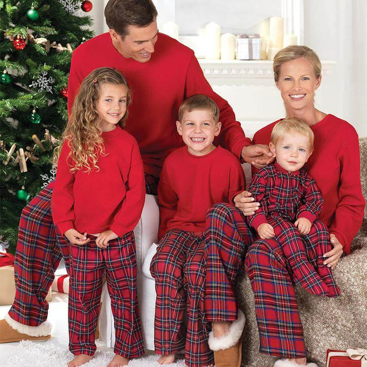 Stewart Plaid Weihnachts-Familien-Schlafanzug-Set