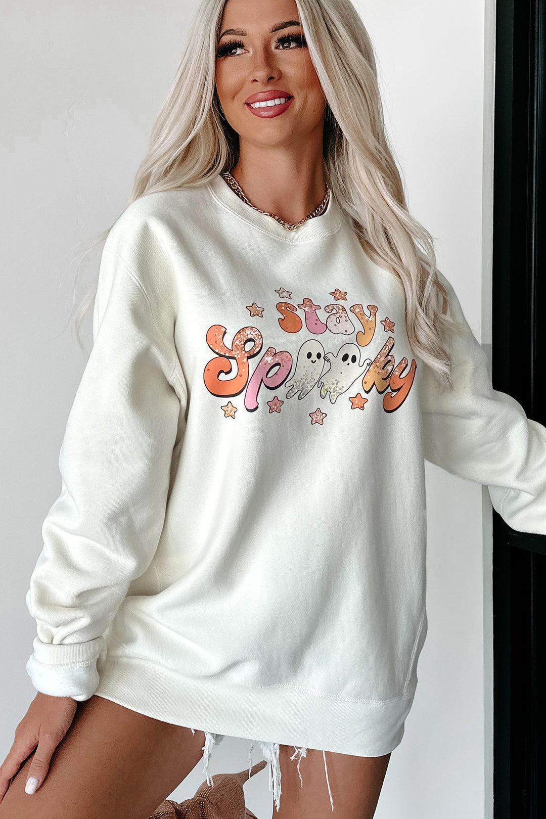 Stay Spooky Friends Heavyweight Graphic Crewneck (Os)