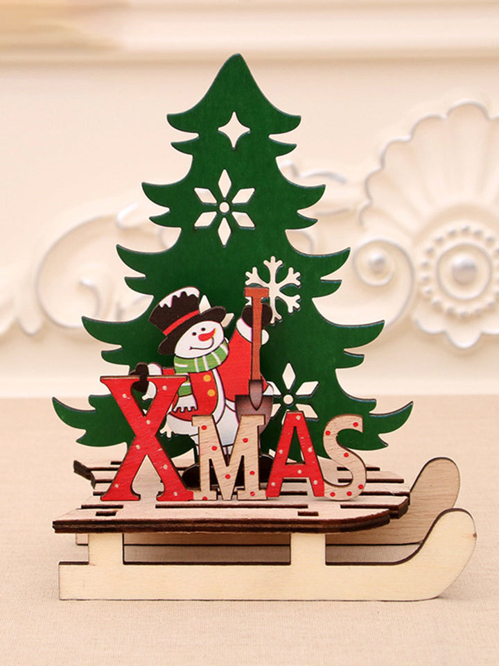 Peças de quebra-cabeça DIY de trenó de árvore de Natal