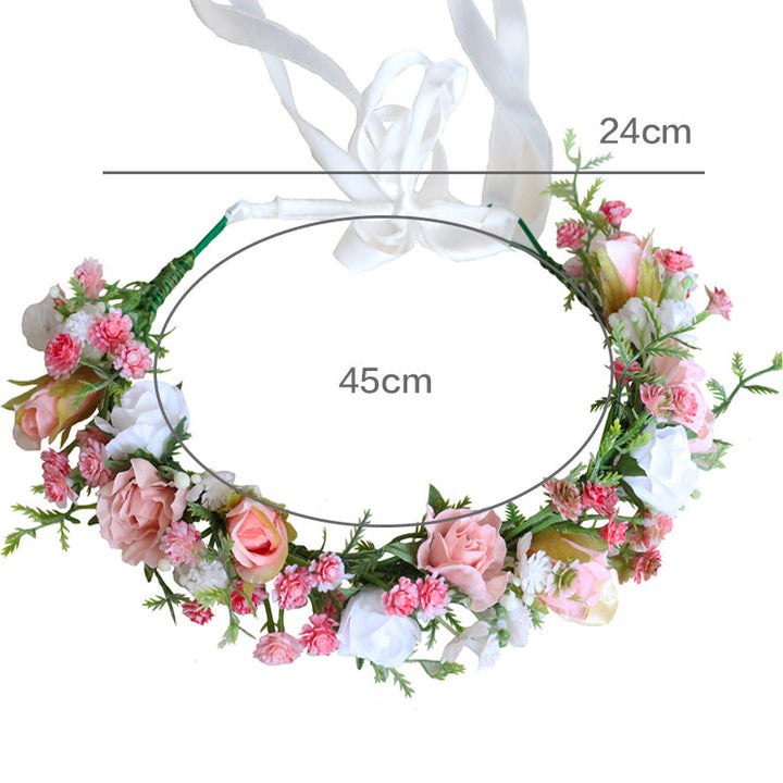 Coroa de flores de noiva - Bouque de peônias rosas brancas