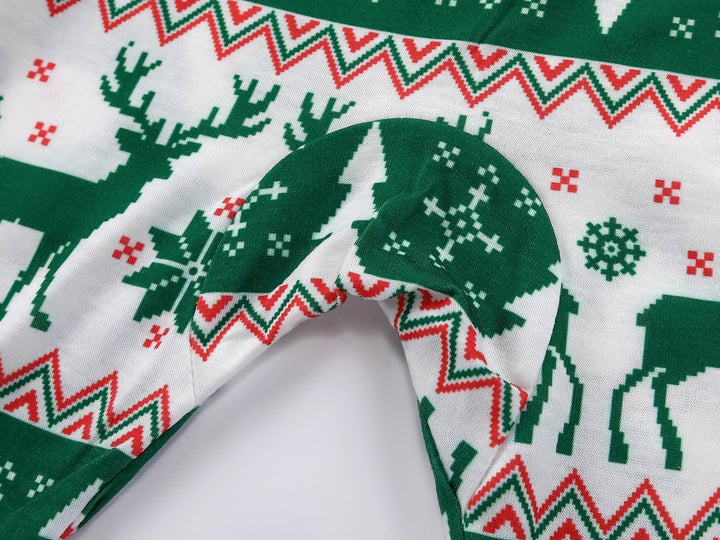 Conjuntos de pijamas verdes de Natal Elk Fmalily combinando (com cachorro de estimação)