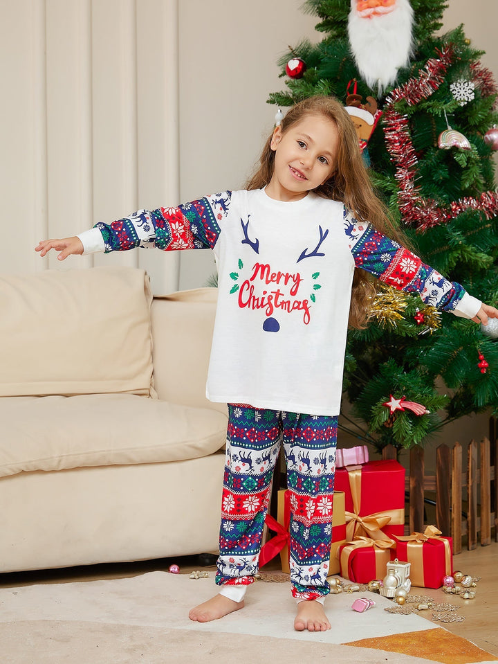 Kerst geruit hert Fmally bijpassende pyjamasets (met huisdier)