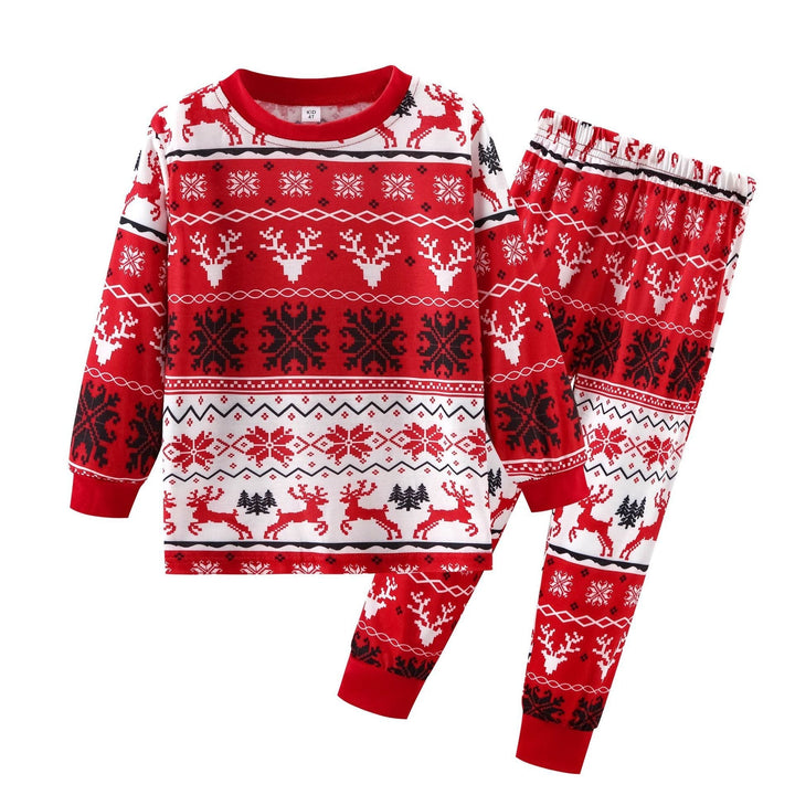 Rødt jule-elgtryk Fmalily Matching Pyjamas (med kæledyr)