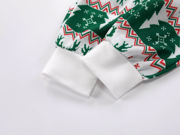 グリーン クリスマス ヘラジカ Fmalily マッチング パジャマ セット (ペットの犬付き)