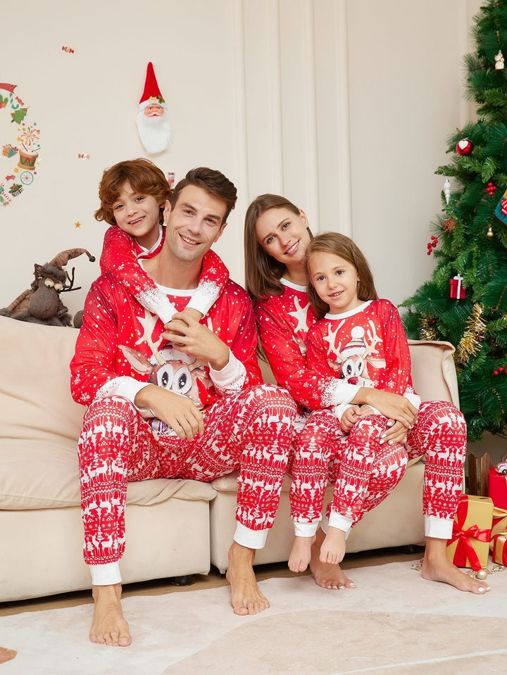Pyjama assorti familial Snow Elk (avec animaux de compagnie)