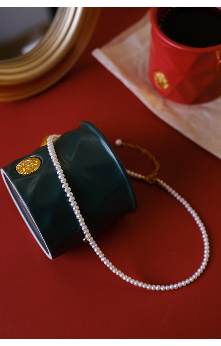 Collana di perle vintage con perline rotonde