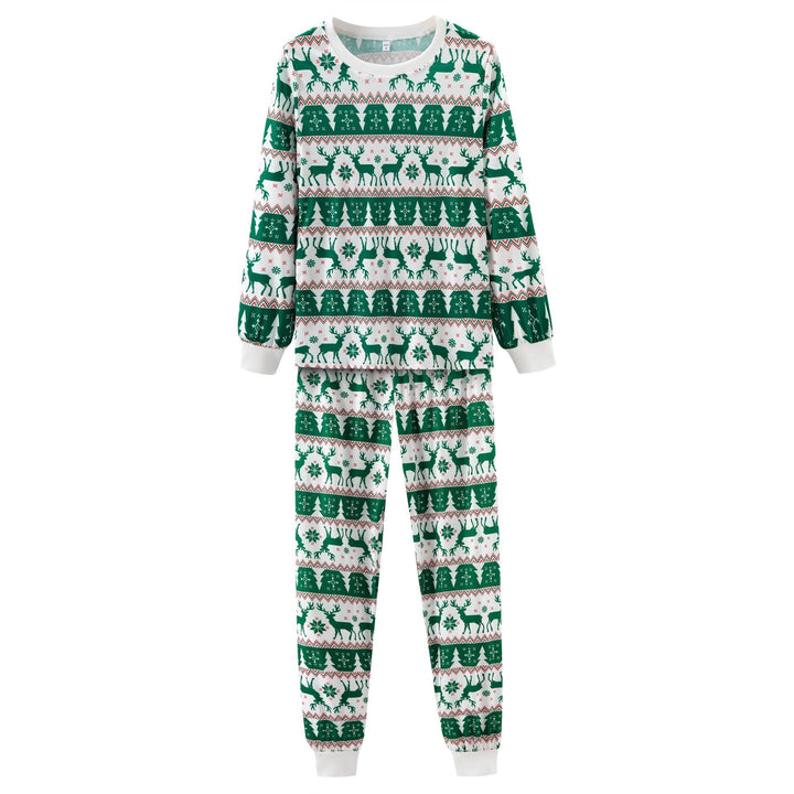 Conjuntos de pijamas familiares de alce navideño verde (con el perro de la mascota)