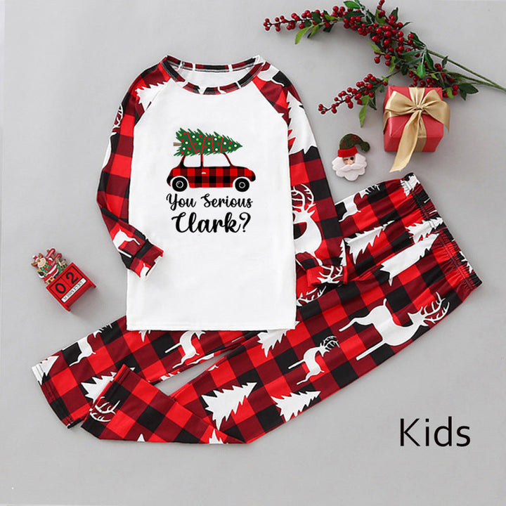 Bijpassende pyjamasets voor het hele gezin met kerstboom en vrachtwagenprint (met hondenkleding voor huisdieren)