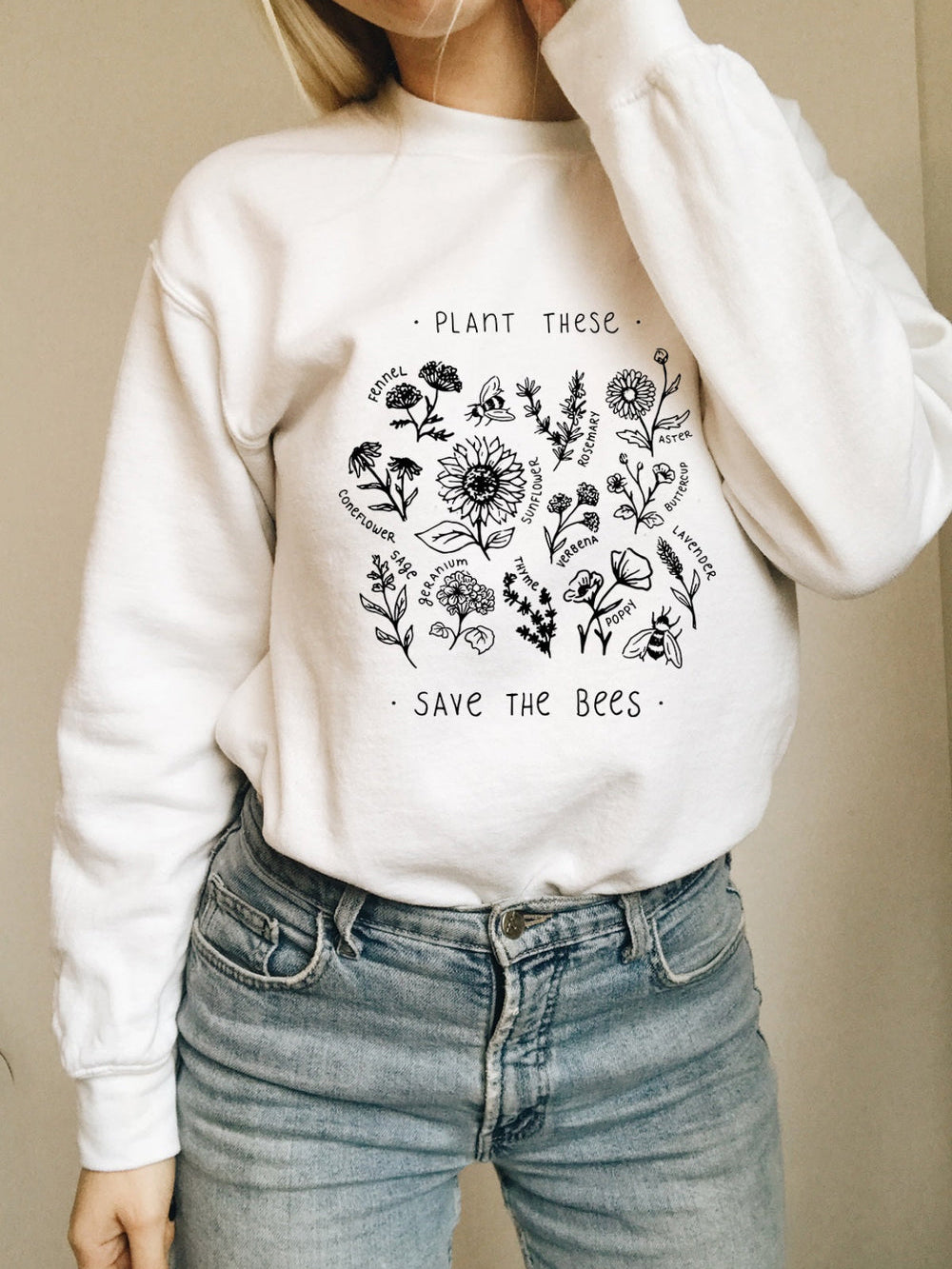 Plant deze Save The Bees-sweater