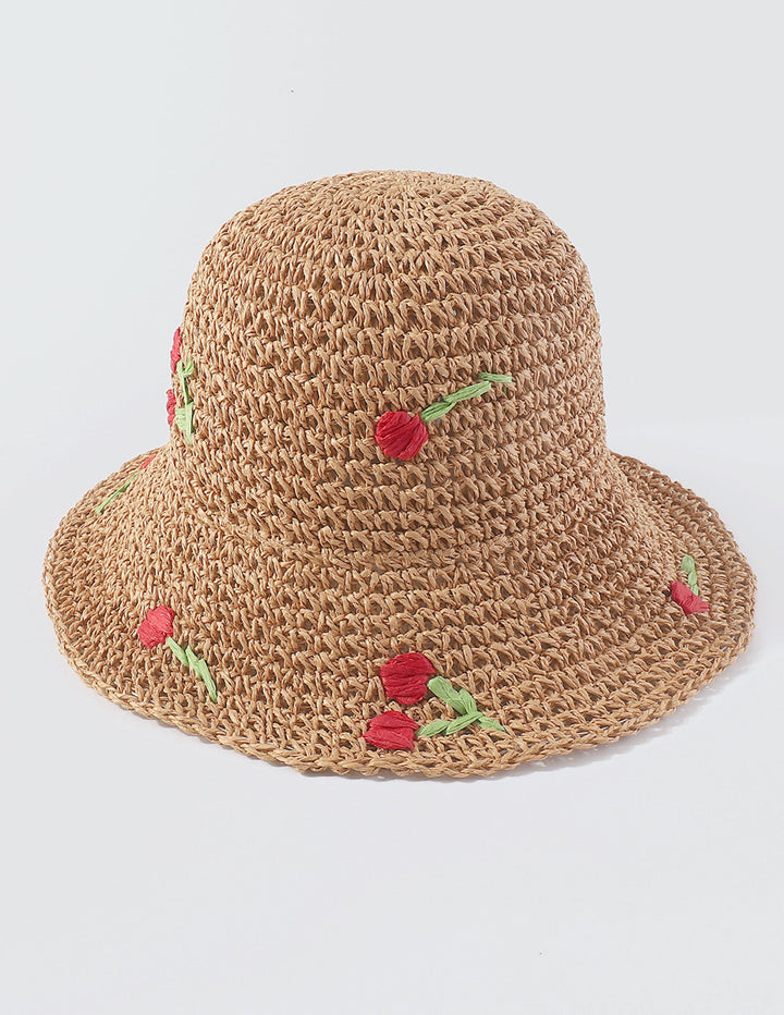 Tkaný květ bucket klobouk