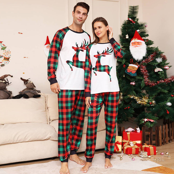 Jul Familie Matchende Pyjamas Sæt Grøn Grid Pyjamas