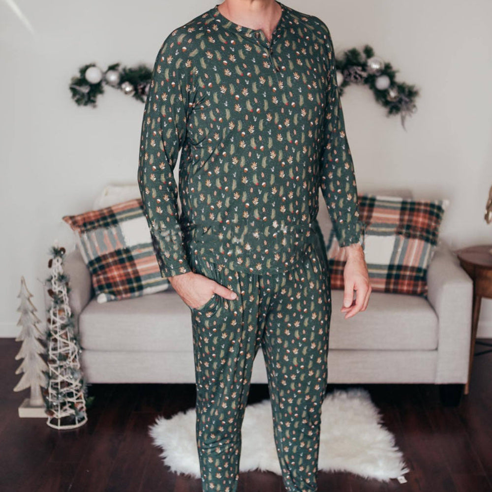Pijama Verde Árvore de Natal Fmalily Combinando (com roupas de cachorro de estimação)