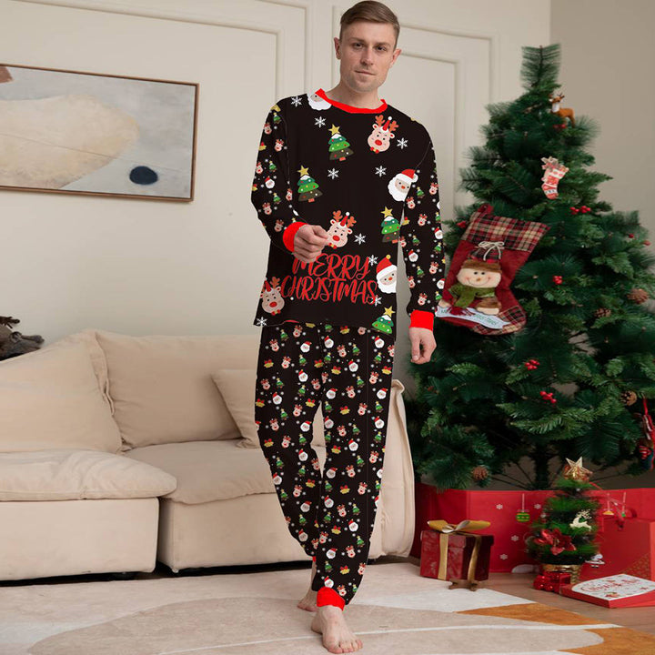 Jul familie matchende pyjamas sett Black Snowmen Onesie pyjamas