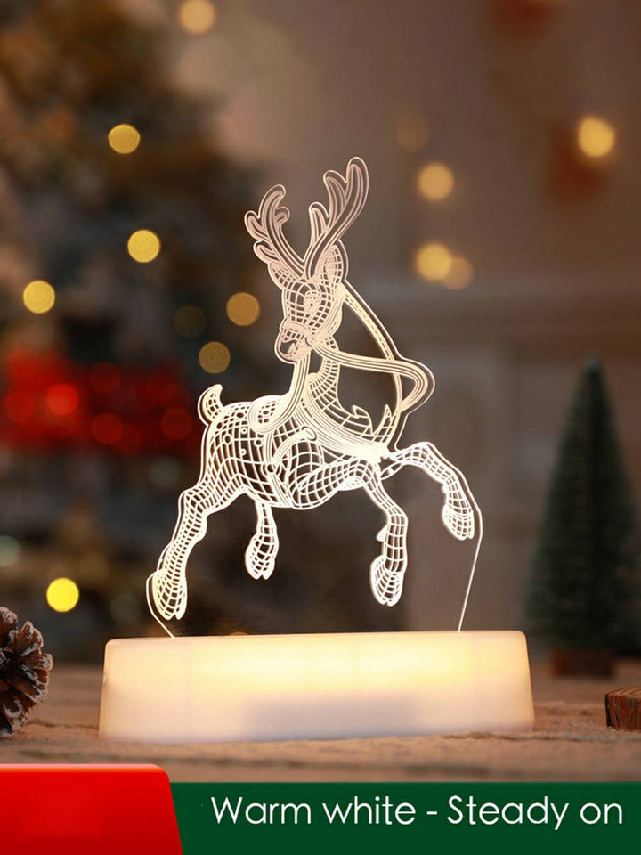 Luz noturna de rena acrílica LED criativa - decoração de Natal