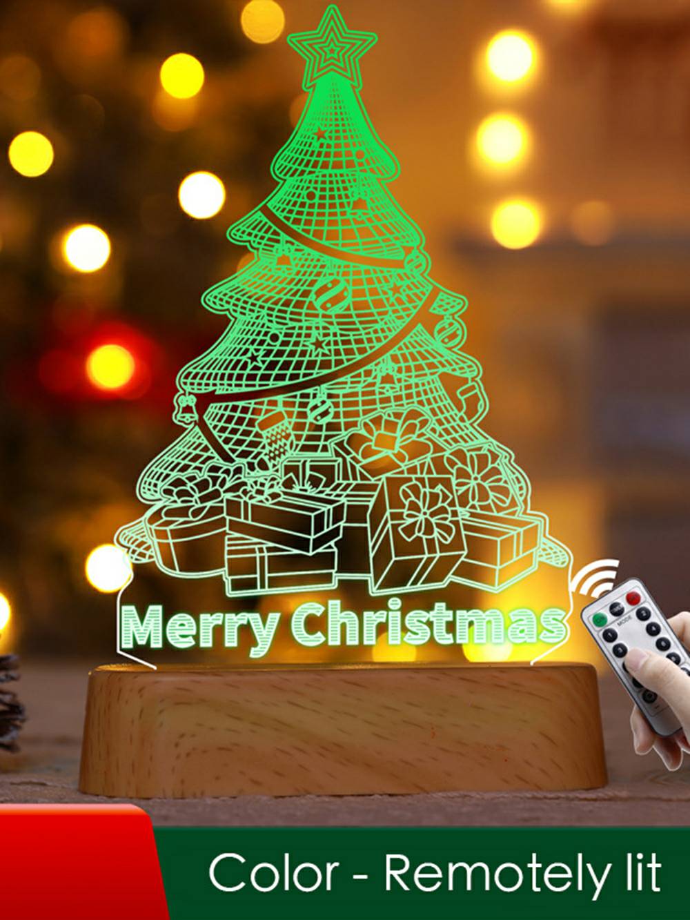 Farverig LED Akryl Rensdyr Natlampe - Juleindretning
