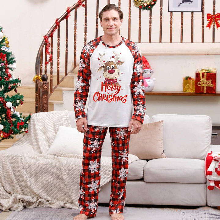 Conjunto de pijama familiar a juego con Papá Noel y árbol de Feliz Navidad