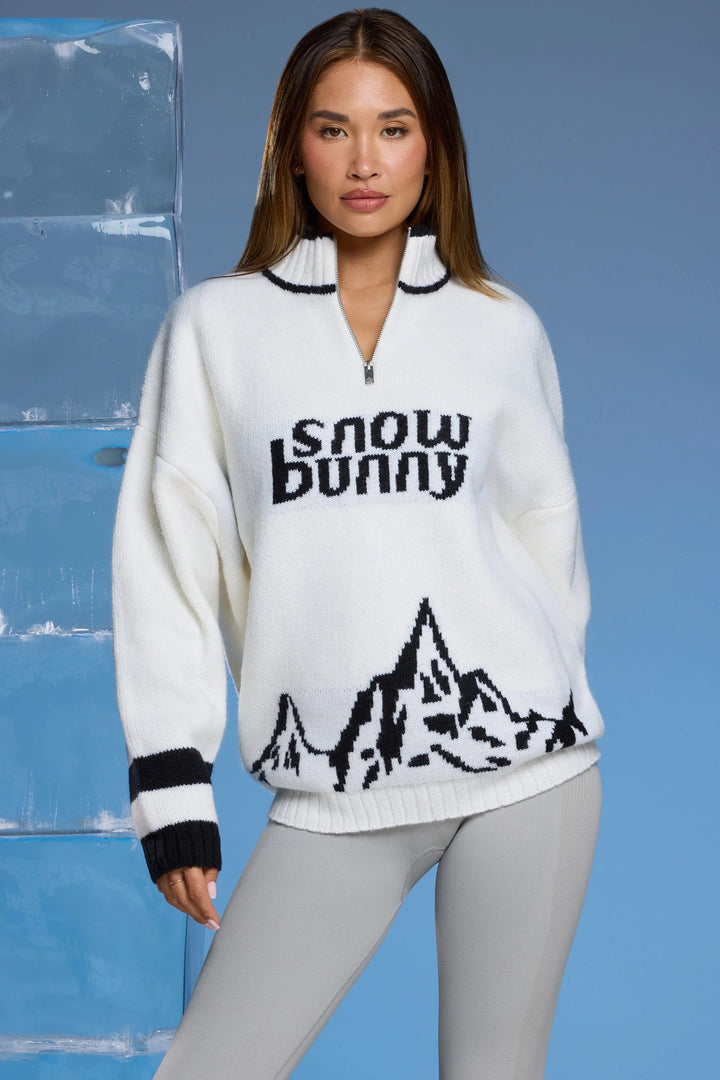 Suéter com meio zíper Snow Bunny