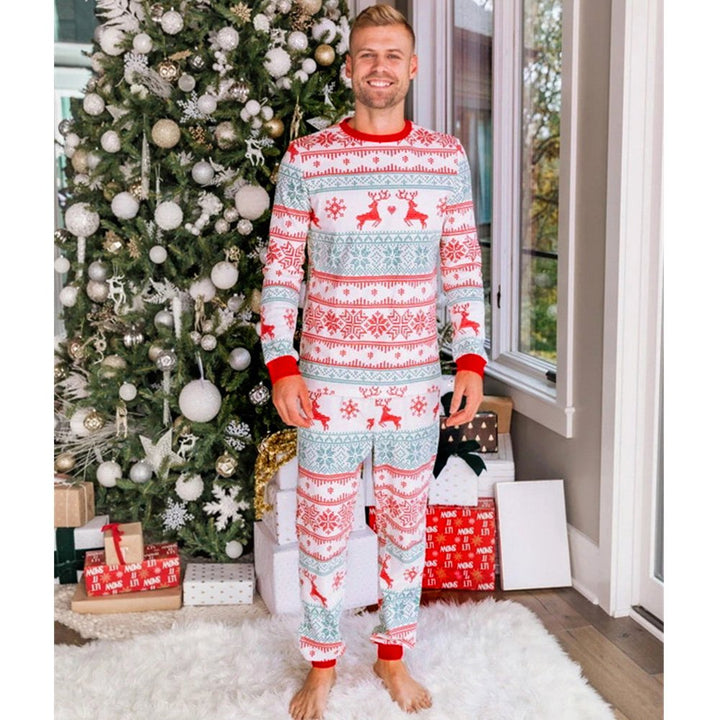 Kersthert Sneeuwvlok Familie bijpassende pyjamaset (met hondenkleding voor huisdieren)