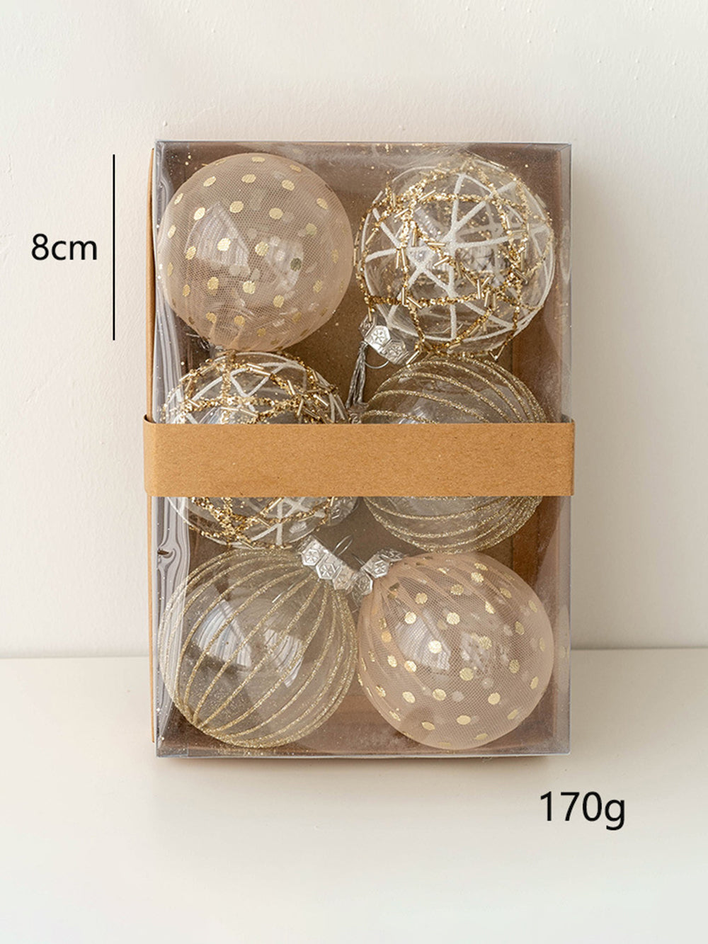 Set di decorazioni per albero di Natale con palline dipinte di Natale