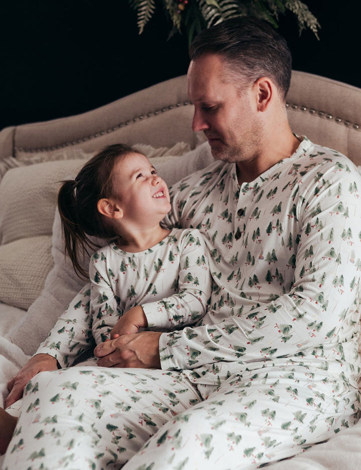 Ensembles de pyjamas assortis avec petit sapin de Noël blanc (avec pyjama pour chien de compagnie)