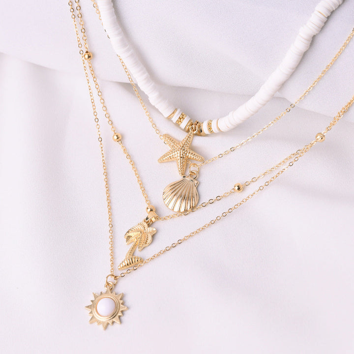 Tassel Boho Necklace - Multilayer Starfish Shell