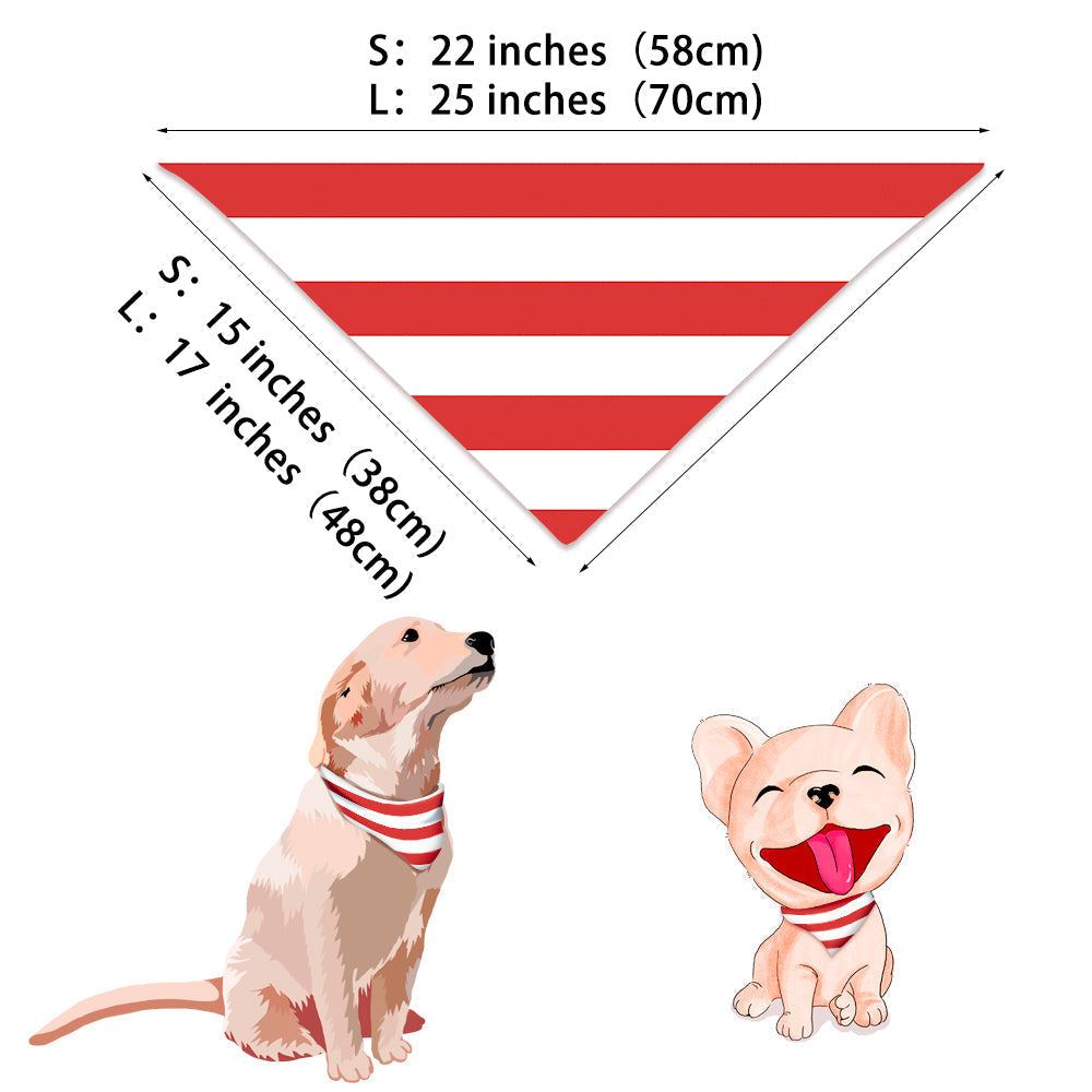 Κόκκινο και άσπρο ριγέ στρογγυλό γιακά σετ πιτζάμες ασορτί (με ρούχα για σκύλους κατοικίδιων)