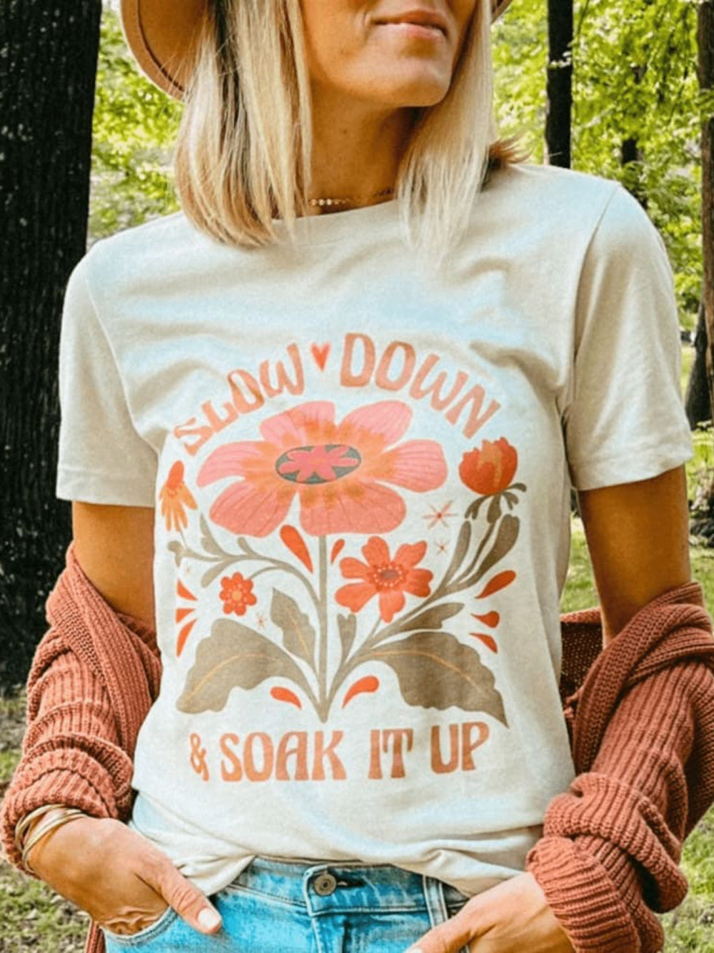 T-Shirt mit Grafik „Slow Down“
