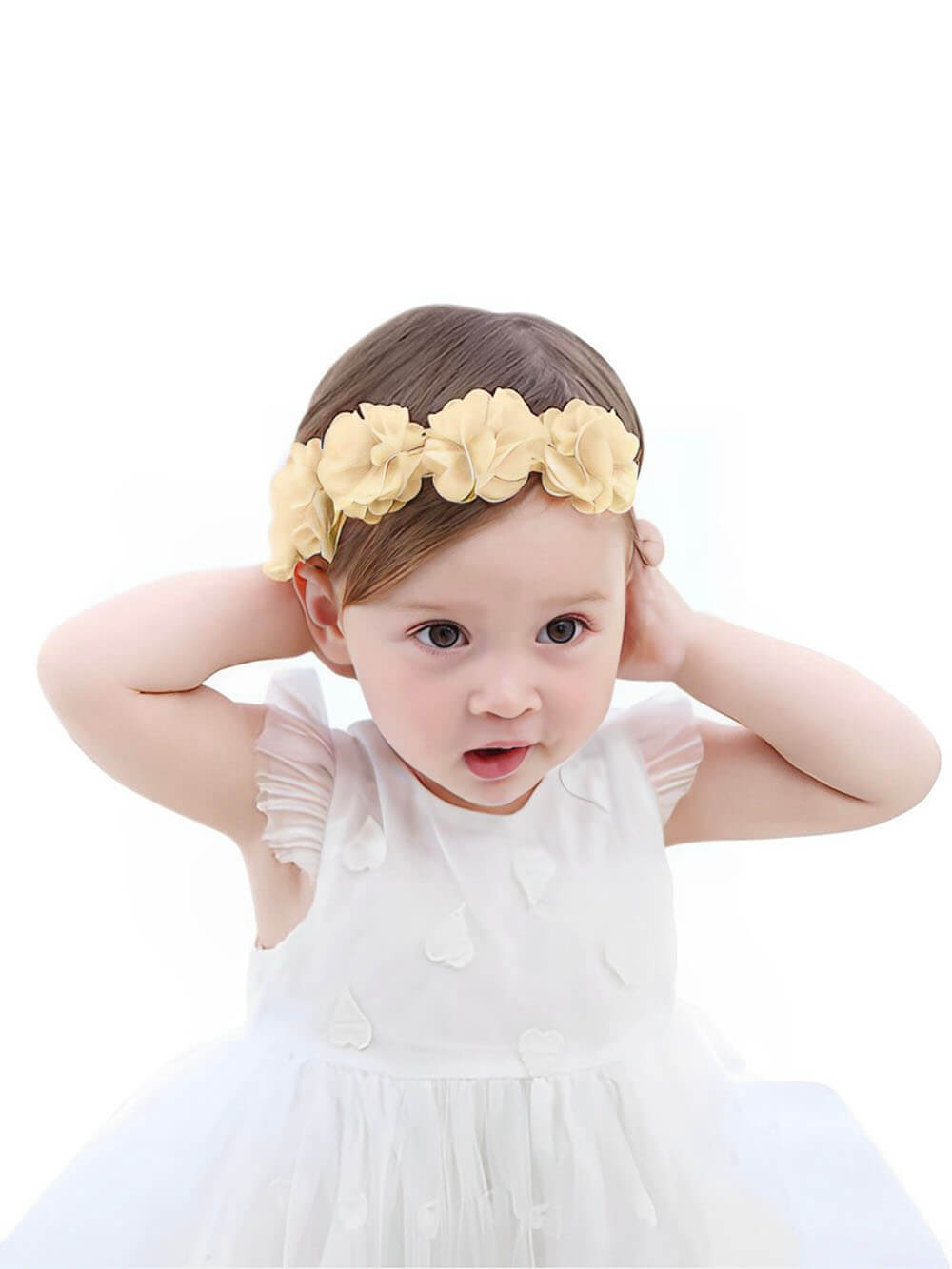 סרט שיער לתינוק אורגנזה פרח רצועת שיער