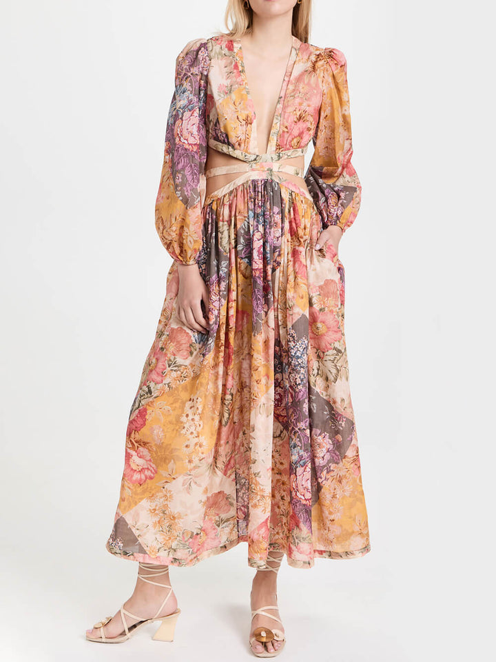 Pattie Maxi šaty s výřezy na bocích